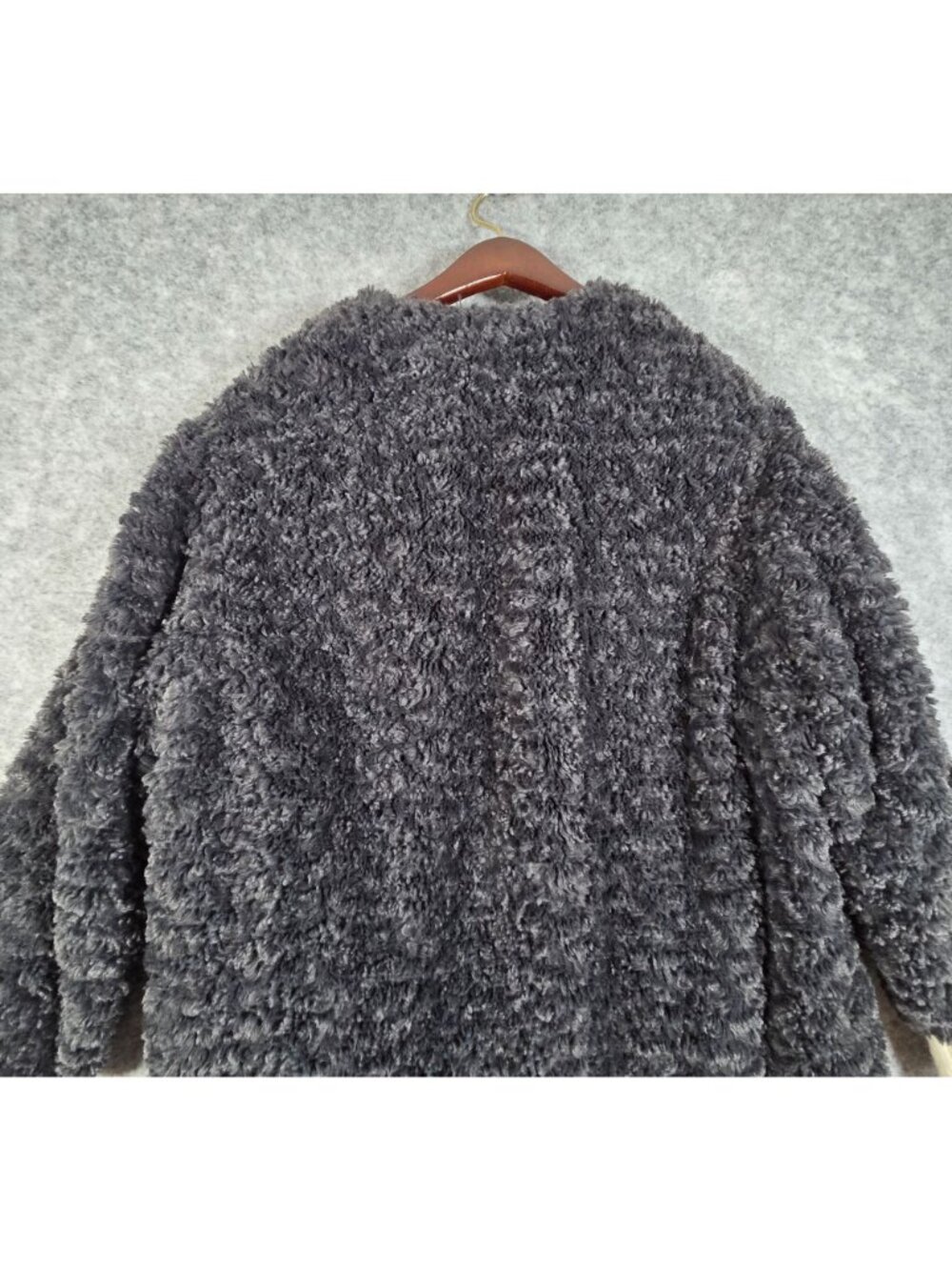 Isabel Marant Etoile Dark Grey Faux Fur Easy Abriil Coat Zippered Size XS - Picture 9 of 10